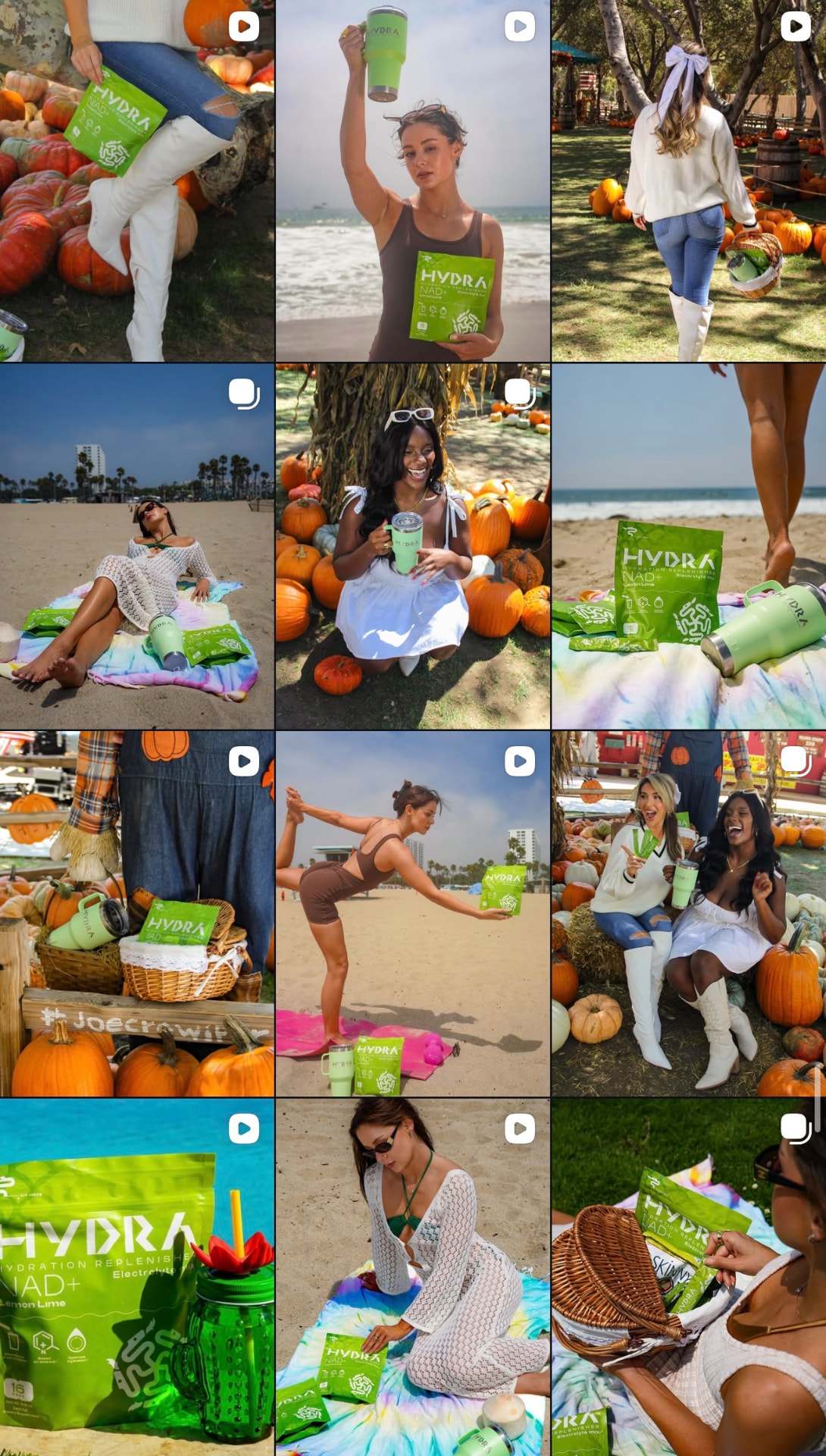 Second HYDRA social media feed preview with seasonal lifestyle content